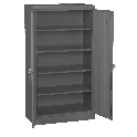 LYON&reg; R5460 Standard Flammable Liquid Cabinet, 60 gal Capacity, Recessed Paddle Handle, 65 in H x 32 in W x 32 in D, Manual Close Door, 2 Shelves, Steel, Yellow