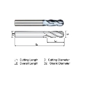 Endmill, Series EA304L, Carbide, 3/8'' Dia, 4 FL, 1-1/8'' LOC, 3-1/2'' OAL, Uncoated Coated, 3/8'' Shank, 0.19 lb, Imperial Sizes