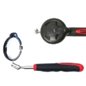 Ullman E-2 Telescoping Inspection Mirror, 1-1/4 in Mirror, Round Shape, 8 in L, Cushion Grip Handle